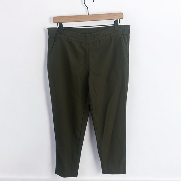 Everlane • The Italian Easy Pull On Khaki Green Go Weave Pant Sz 2 100% Wool - Picture 3 of 9